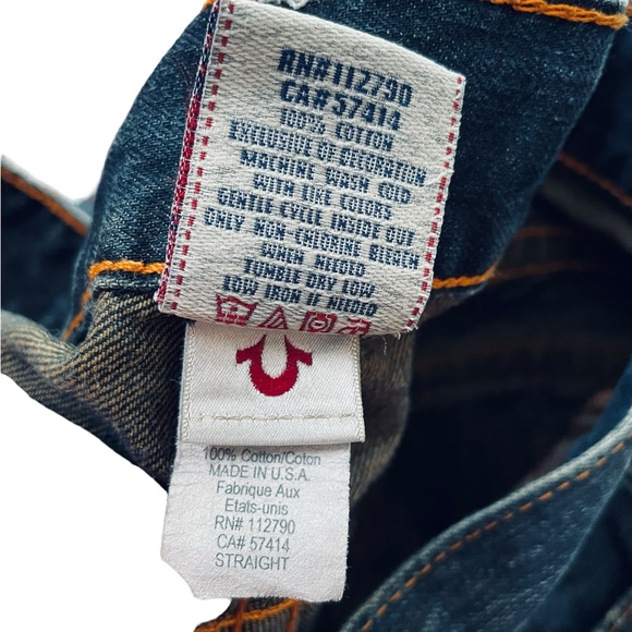 True Religion Men’s Ricky Rope Stitch Distressed Straight Leg Urban Denim Jeans - Picture 10 of 12